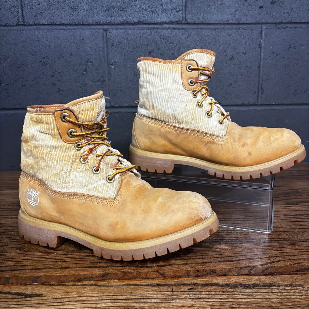 Timberland Men’s 10 Wheat Nubuck Corduroy Insulated Waterproof Hiking Work Boots